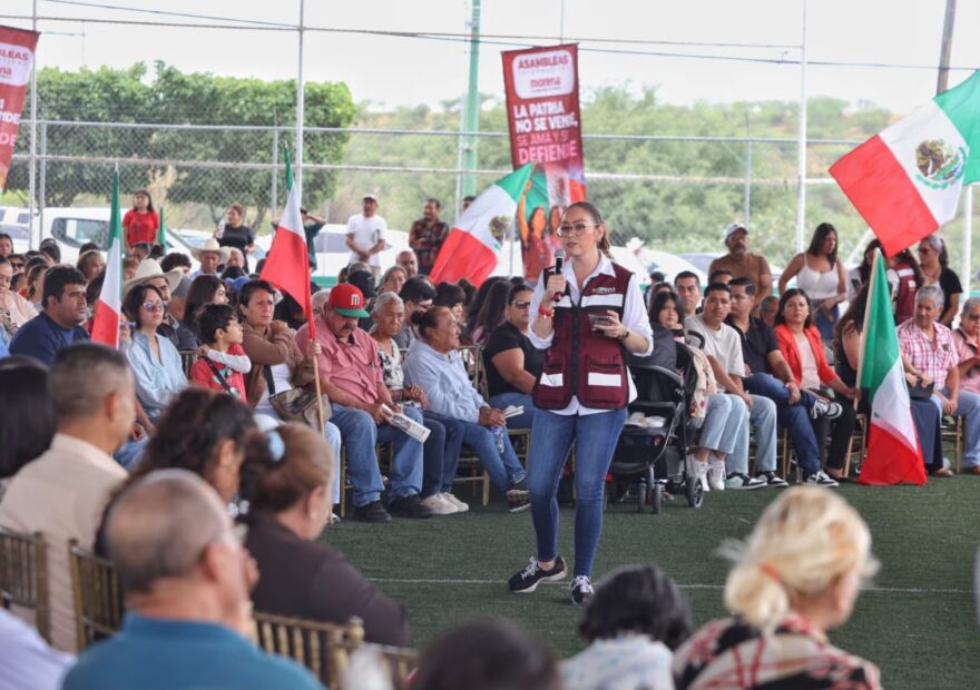 Vero Díaz encabeza asamblea informativa en Apozol, Zacatecas