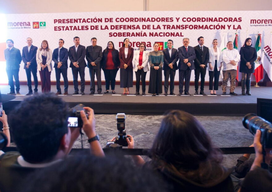 Presentación de coordinadores estatales de Morena durante el nombramiento de Imelda Castro en Sinaloa