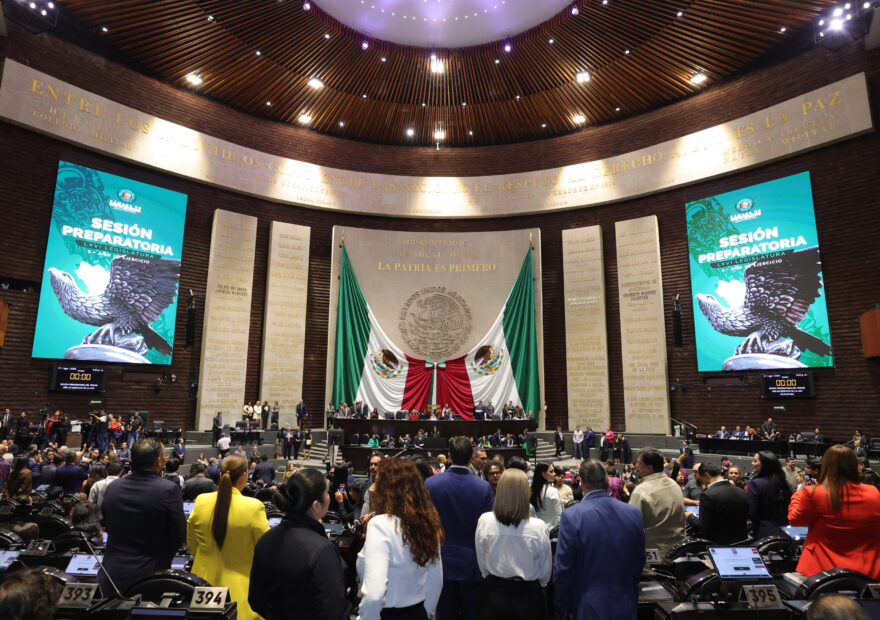 Salón de sesiones de la Cámara de Diputados durante la Sesión Preparatoria de la LXVI Legislatura