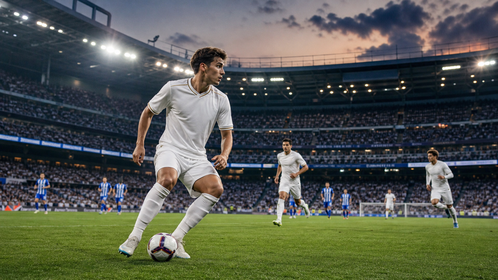 Mediocampista del Real Madrid controla el balón durante un partido de LaLiga