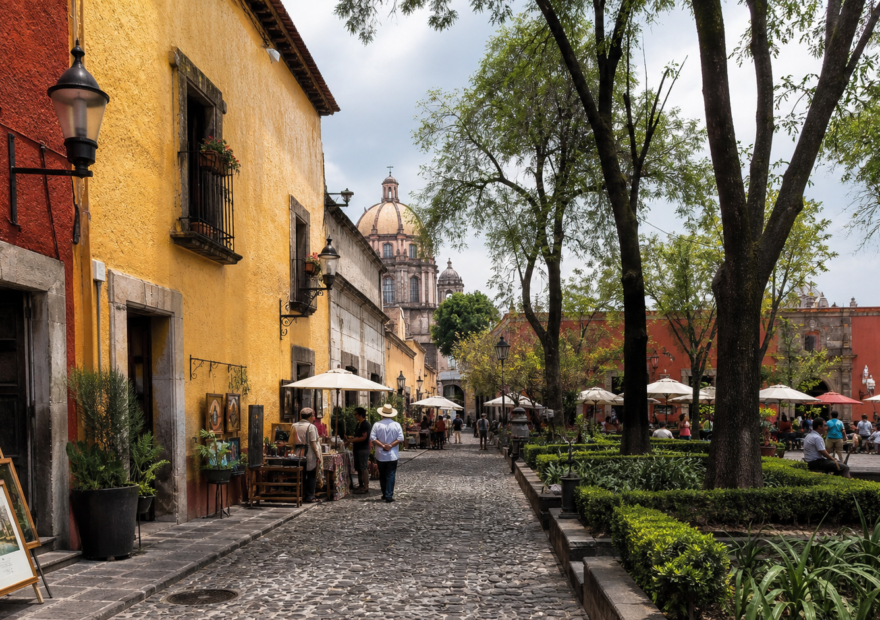 Plaza San Jacinto y calles historicas de San Angel