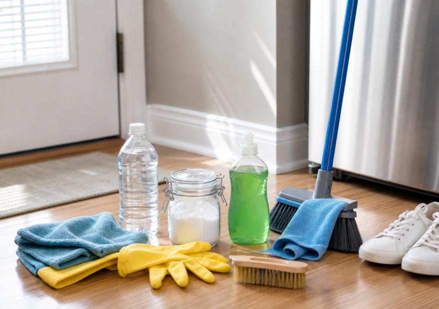 Productos comunes y herramientas para limpiar distintas zonas de la casa