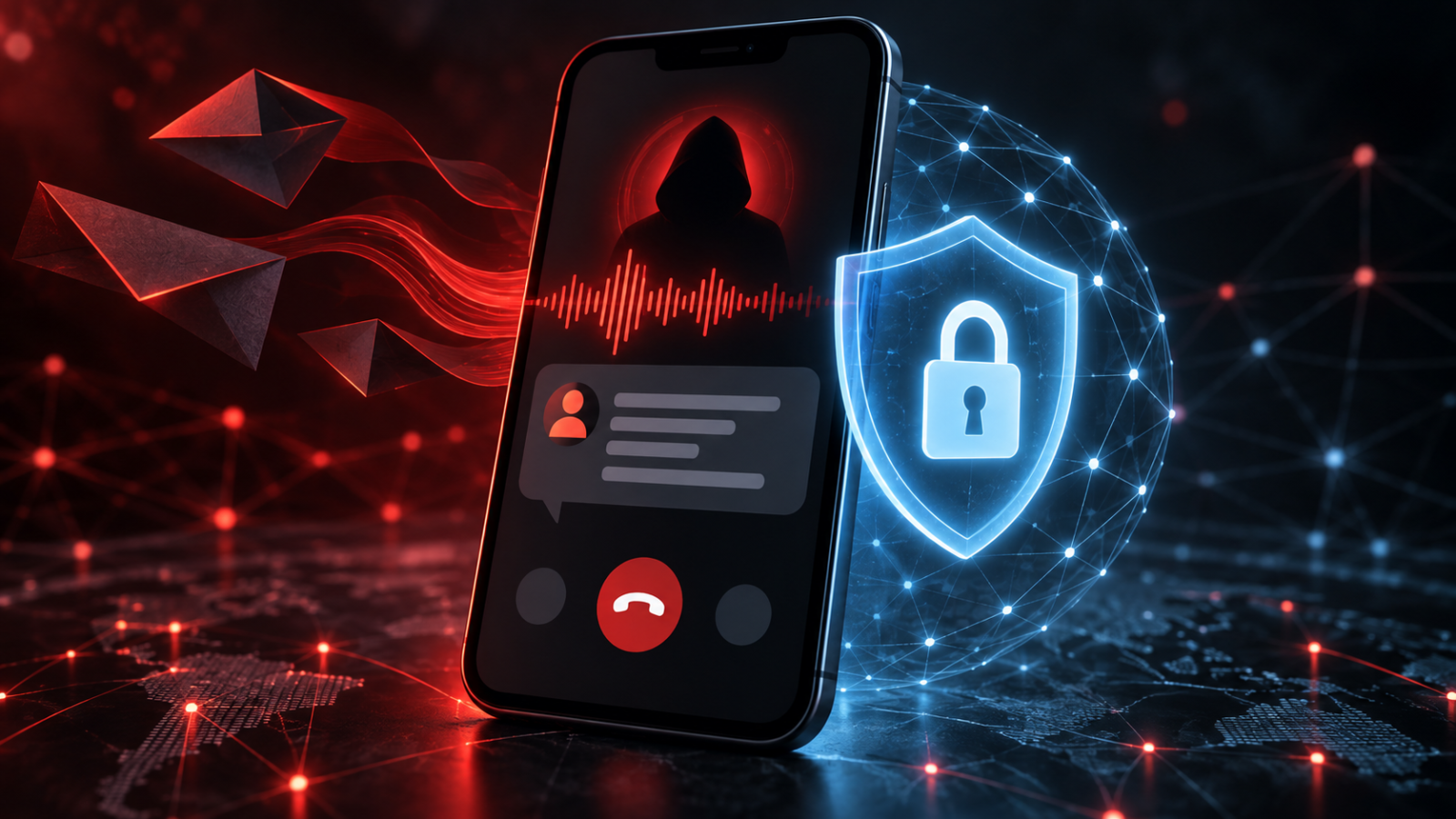 Ilustración de ciberseguridad frente a estafas con inteligencia artificial