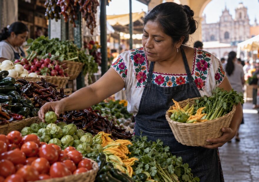 Jarra de bebida mexicana sin alcohol con frutas, hierbas y vasos reutilizables sobre una mesa de cocina.